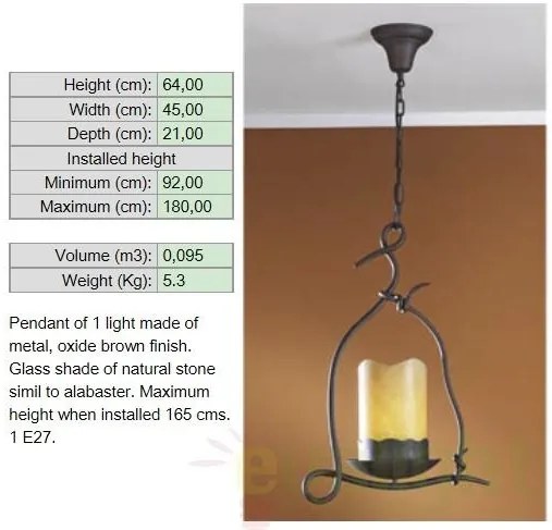 Pendul design rustic, Candela LED 671347