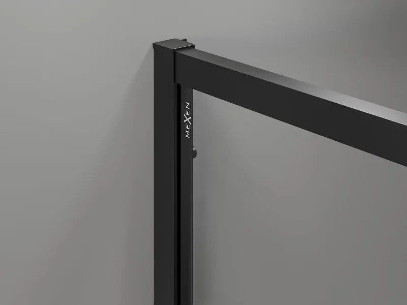 Mexen Exo cabină de duș semicirculară asimetrică de tip culisant 90 x 80 cm, transparent, negru - 8132-090-080-70-00
