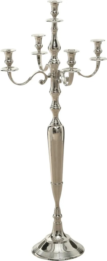 Sfesnic lumanari argintiu, din aluminiu, 105 cm, Victoria