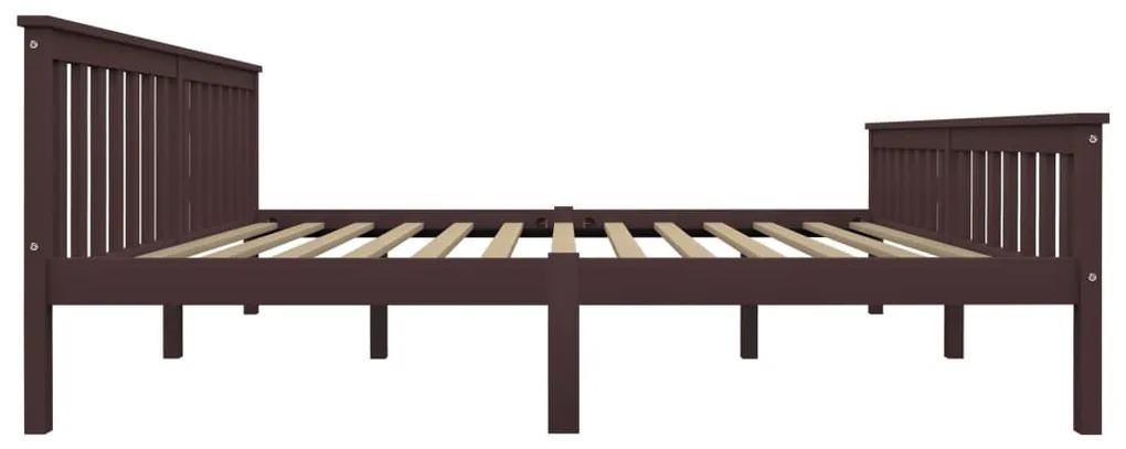 Cadru de pat cu 2 sertare maro inchis 180x200 cm lemn masiv pin Maro inchis, 180 x 200 cm, 2 Sertare