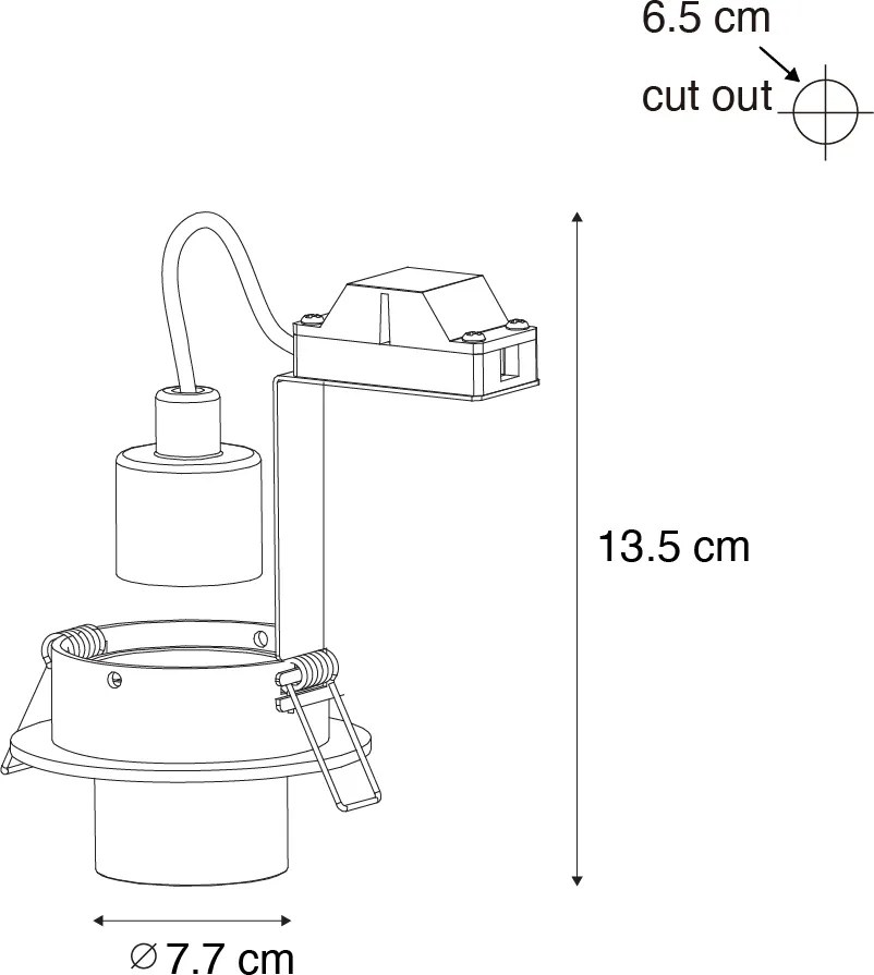 Spot modern integrat alb GU10 35mm rotund inclinabil - Installa