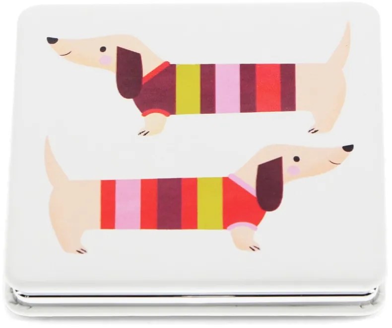 Oglindă cosmetică de mărire 7x7 cm Sausage Dog – Rex London
