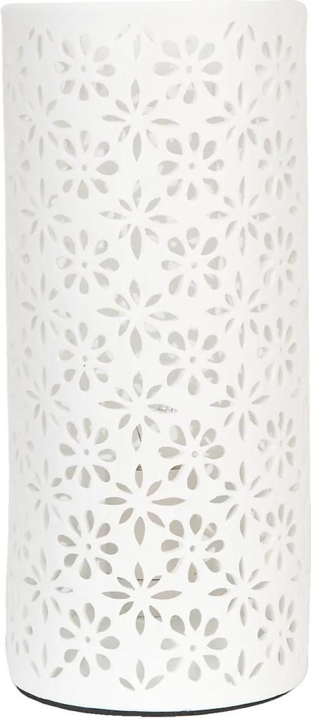 Veioza decorativa ceramica alba model Flori Ø 12x28 cm E27