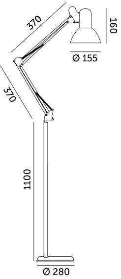 Lampadar flexibil AURIQ 1xE27/60W/230V 184 cm negru