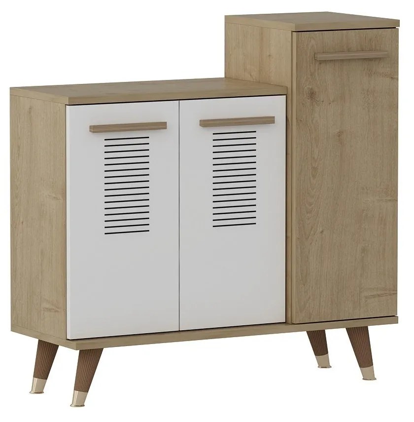 Comodă pentru pantofi Asimo - Sapphire Oak, White