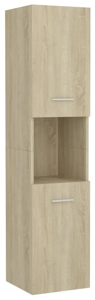805000 vidaXL Dulap de baie, stejar sonoma, 30x30x130 cm, lemn prelucrat