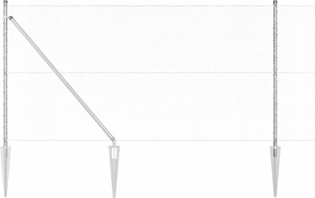 vidaXL Stâlp de gard. Argintiu 25 x 1,4 m (plasă de 13 mm) Oțel