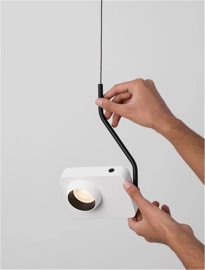 Pendul LED cu spot directionabil stil minimalist KEDROS alb