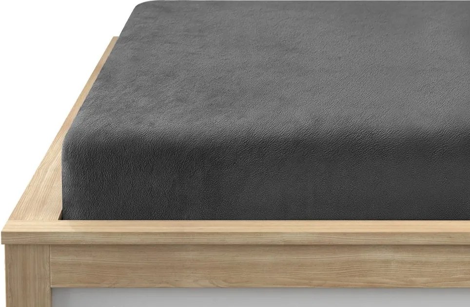 Cearsaf Cocolino microplus cu elastic SOFT 90x200 cm gri inchis
