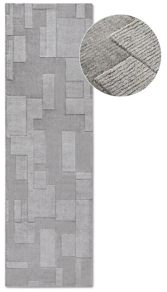 Covor tip traversă gri țesut manual din lână 80x250 cm Wilhelmine – Villeroy&amp;Boch