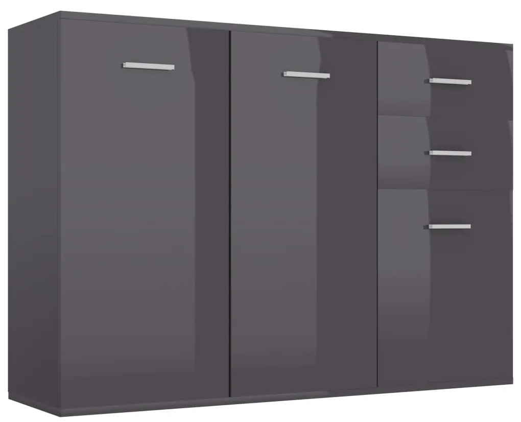 800701 vidaXL Servantă, gri extralucios, 105 x 30 x 75 cm, PAL