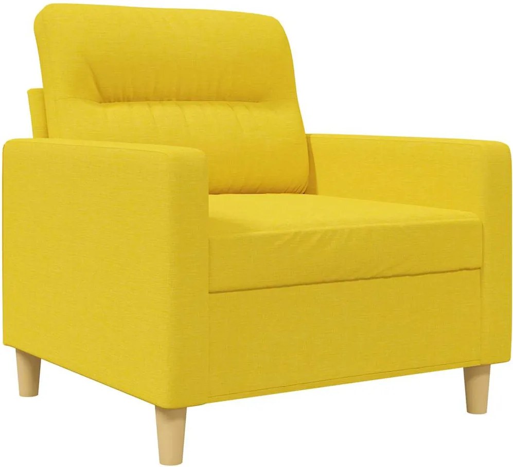 vidaXL Fotoliu canapea, galben deschis, 60 cm, țesătură