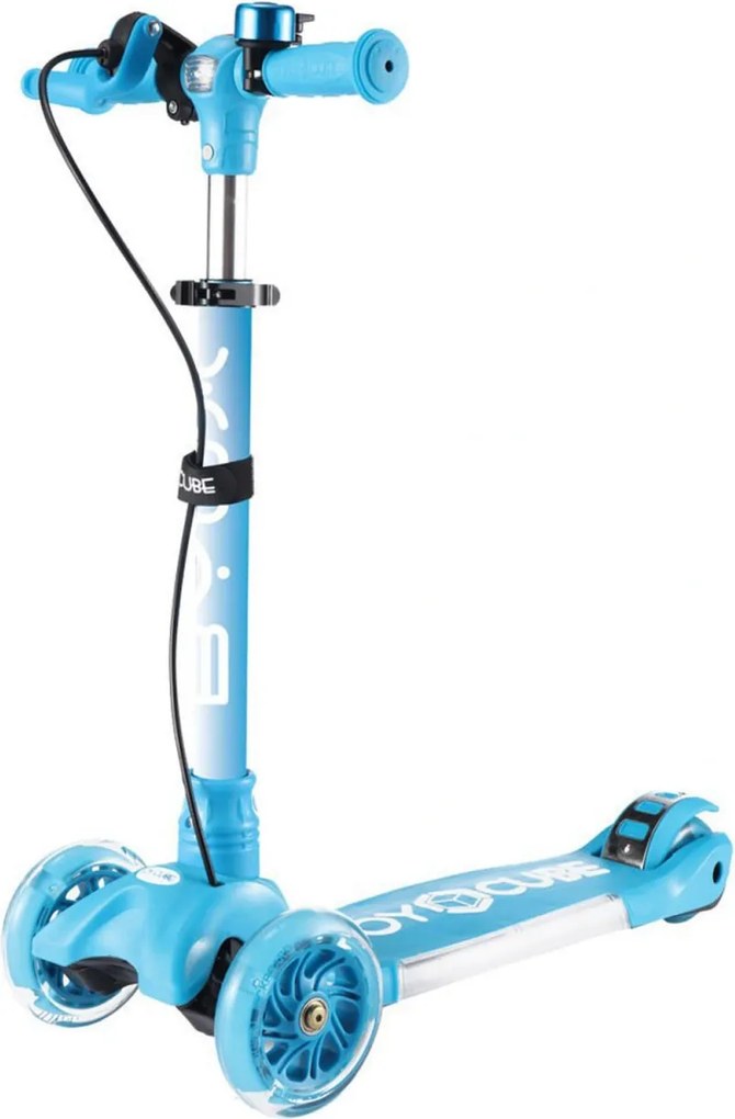 Trotineta copii cu roti luminoase din silicon NOVOKIDS™ Toy Cube , cu lumini, 3 roti,pliabila, maner reglabil pe inaltime,maxim 50 kg, sistem frana