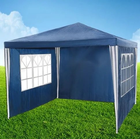 CORT PAVILION DE GRĂDINĂ 3X3 M + 3 PEREȚI BLUE