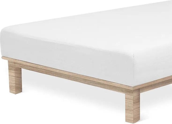 decoDoma Cearșaf elastic jersey cu elastan alb 90 x 200 cm