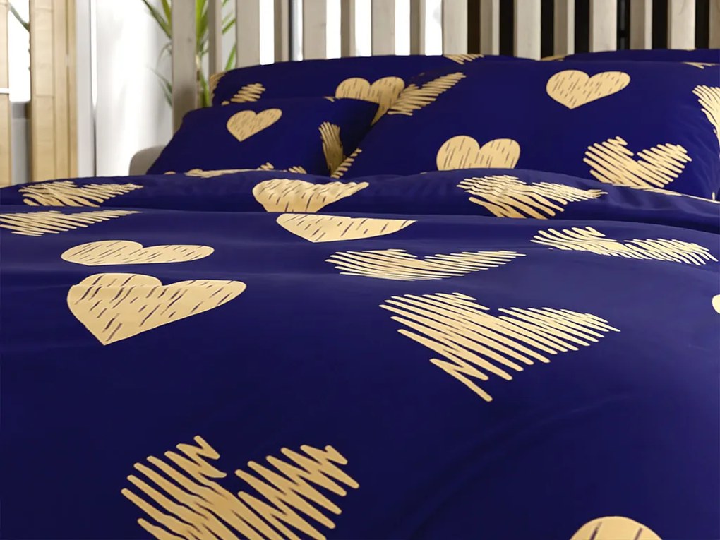 Lenjerie de pat din microfibra GOLBINO albastru inchis Dimensiune lenjerie de pat: 70 x 90 cm | 140 x 200 cm