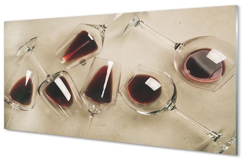 Tablouri pe sticlă pahare de vin