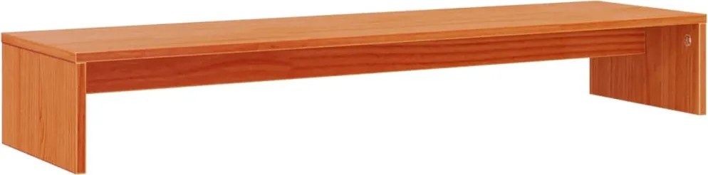 vidaXL Suport pentru monitor, maro ceruit, 100x27x15cm, lemn masiv pin