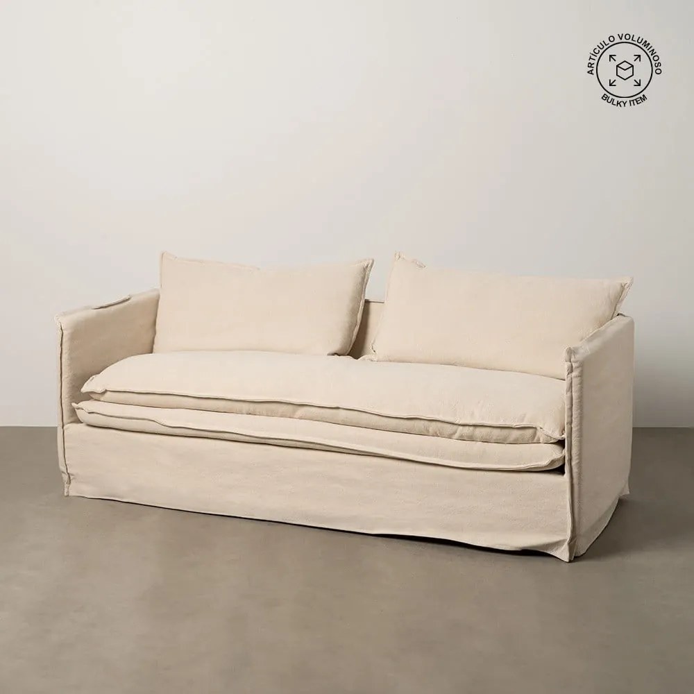 Canapea crem cu tapițerie din in 210 cm – Ixia