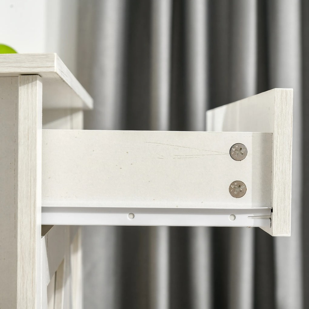 HOMCOM Bufet de Bucătărie cu Sertar 2 Uși și Raft Interior Mobilier Auxiliar Decorativ 80x39,7x80 cm Alb Spălat | Aosom Romania
