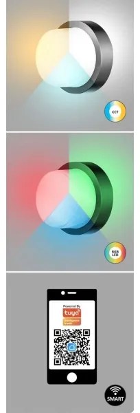 Aplică LED RGBW de exterior DURBE LED/10W/230V IP54 Wi-Fi Tuya Rabalux 7247