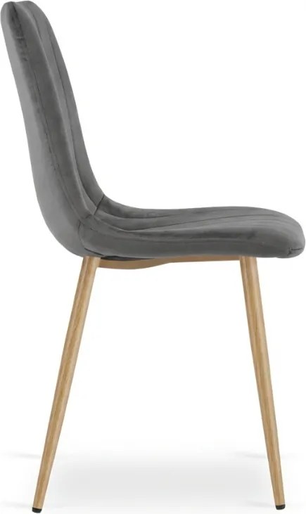 Scaun din catifea gri LAVA PEWTER GREY