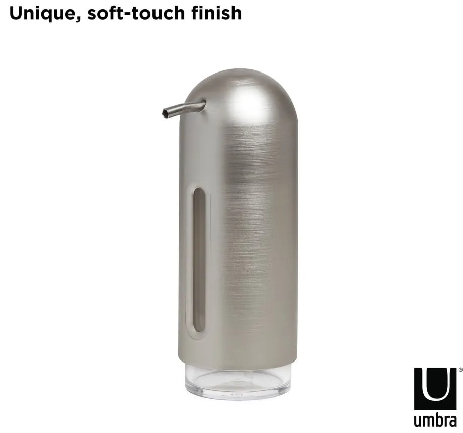 Dozator de săpun lichid argintiu din plastic 350 ml Penguin – Umbra