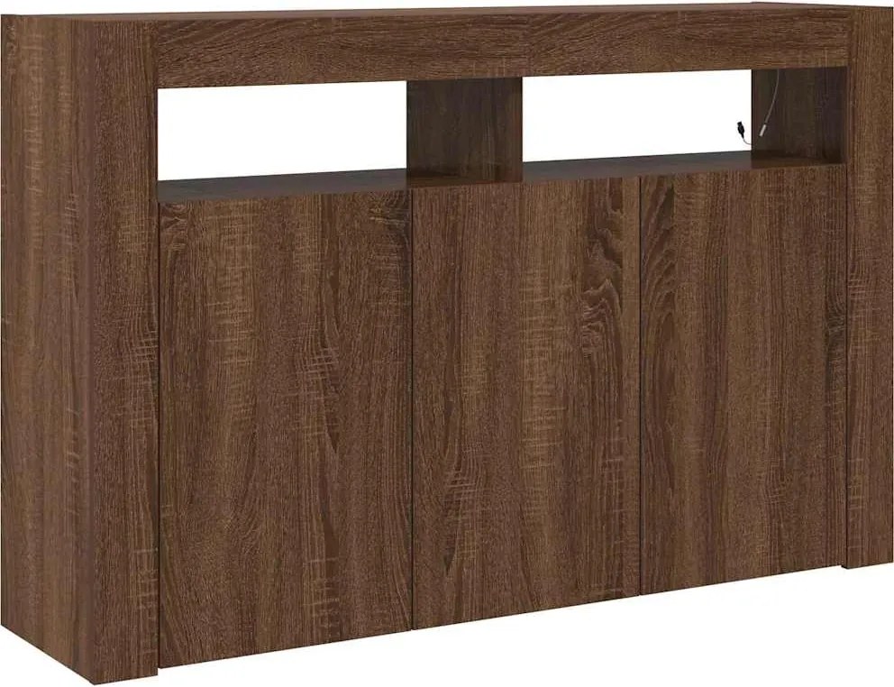 vidaXL Bufet Stejar închis 116 x 30 x 75 cm Lemn compozit