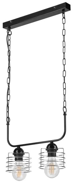 Lustră pe lanț MORGAN 2xE27/60W/230V neagră/crom