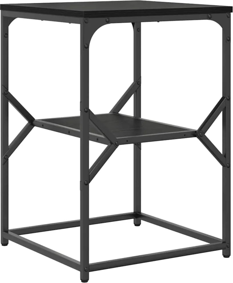 vidaXL Masă laterală Stejar Negru 41 x 40 x 60 cm