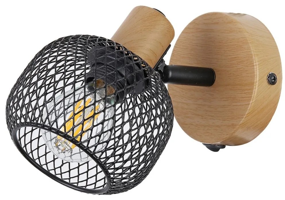 Aplica de perete design industrial Grendel negru