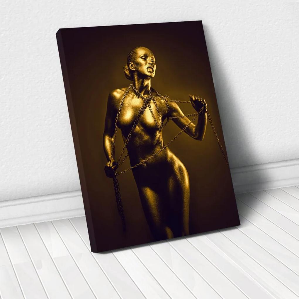 Tablou Canvas - Golden Nude Pose 4 40 x 60 cm