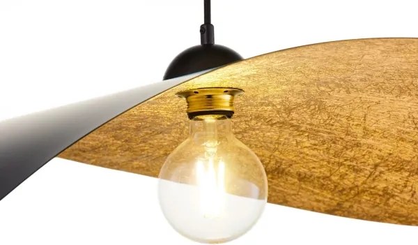 Lustră pe cablu LEAF 1xE27/15W/230V negru/auriu