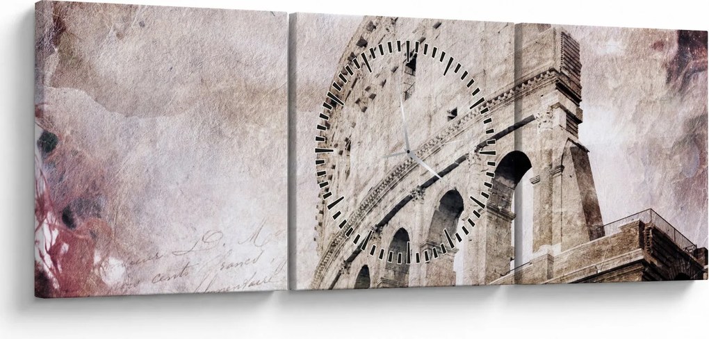 Tablou - Colosseum, Roma, Italia (cu ceas) (90x30 cm)