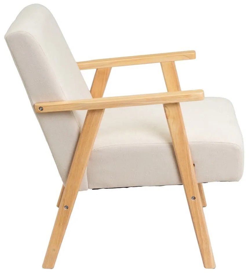 Fotoliu alb cu tapițerie din chenille Vintage – Casa Selección