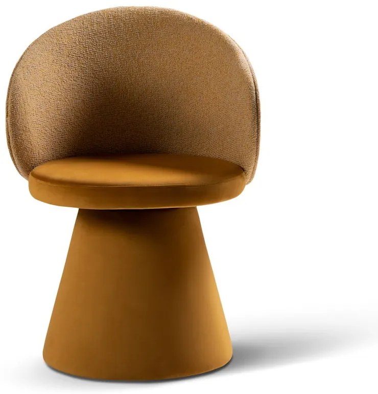 Fotoliu galben muștar cu tapițerie din catifea Inez – Micadoni