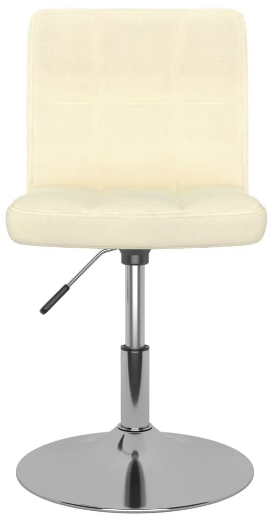 vidaXL Scaun de bucătărie pivotant, crem, material textil