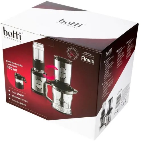 Botti Flavio 2in1 Blender pentru smoothie cuimersie, negru