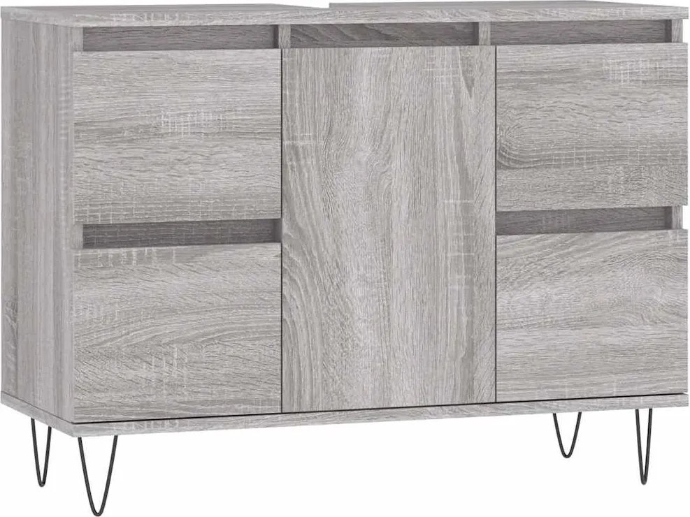 vidaXL Dulap pentru baie, gri sonoma, 80x33x60 cm, lemn compozit