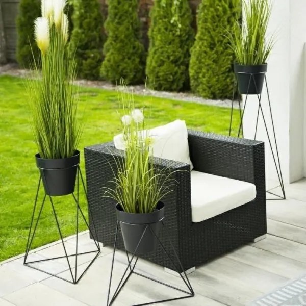 Suport de ghiveci TRIANGL 90x50 cm negru