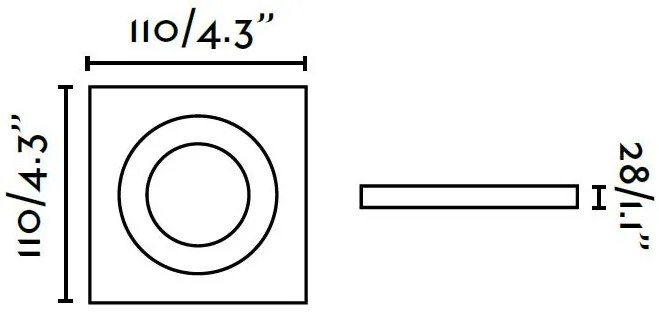 Rama Spot directionabil, incastrabil, alb, dim. 11x11cm ARGON-C, 43402