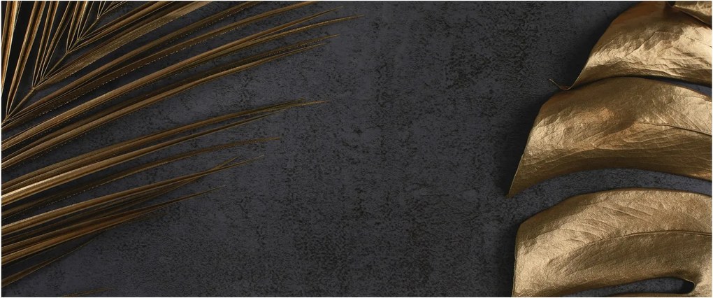Tablou cu frunze aurii (120x50 cm)
