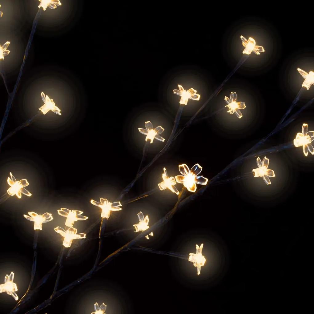 Pom Craciun, 220 LED-uri alb cald, flori de cires, 220 cm 1, Alb cald, 220 cm