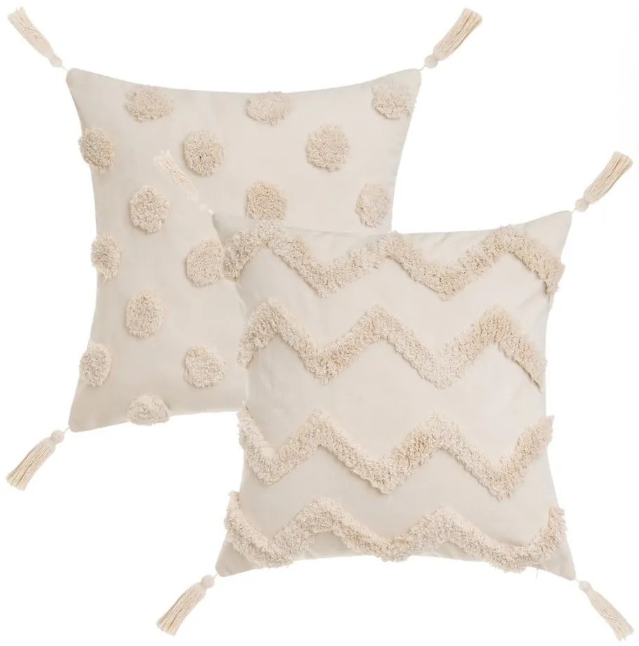 Perne decorative 2 buc. 45x45 cm Natural – Casa Selección