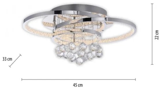 Plafonieră LED Paul Neuhaus 6267-17 ROTAZO LED/32W/230V d. 45 cm crom