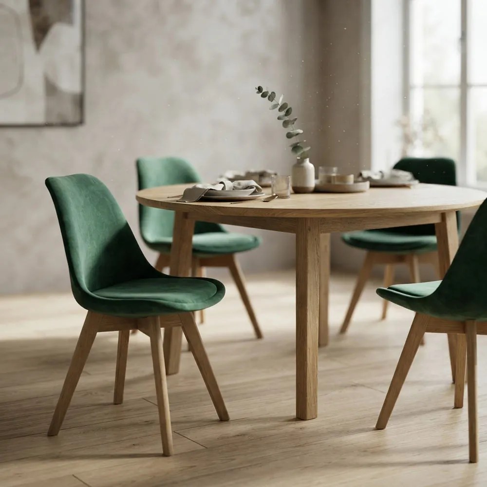 Scaun living din catifea si picioare lemn BUC 242V verde