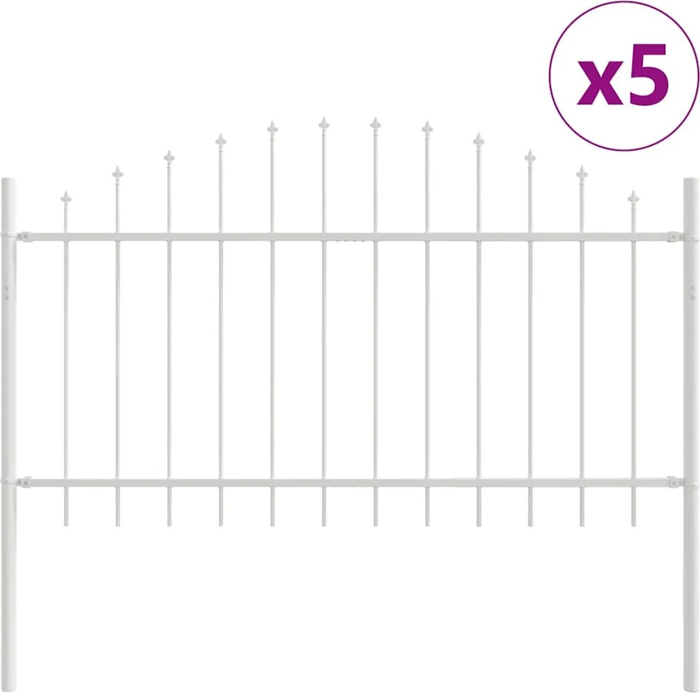 vidaXL Gard de Grădină 5 pcs Alb 170 x 140 cm