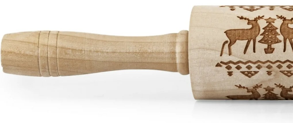 Sucitor din lemn Toro cu decor de ren,  38 cm