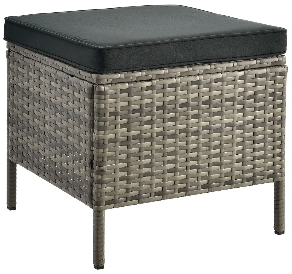 Set Lounge Polyrattan, accente gri Manacor cu perne gri