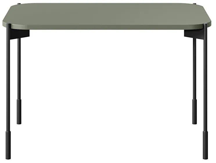 Măsuță de cafea dreptunghiulară Sonatia 70 cm cu picioare metalice - verde măsliniu